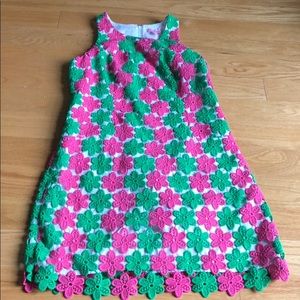 Size 4 pink and green shift mini dress EUC
